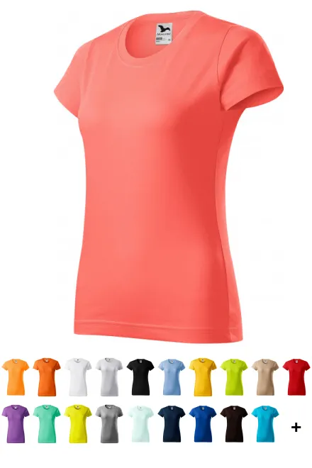 Dames eenvoudig T-shirt, koraal