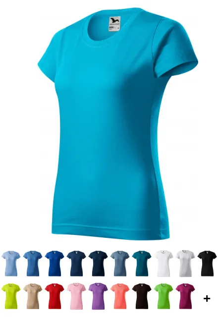 Dames eenvoudig T-shirt, turkoois