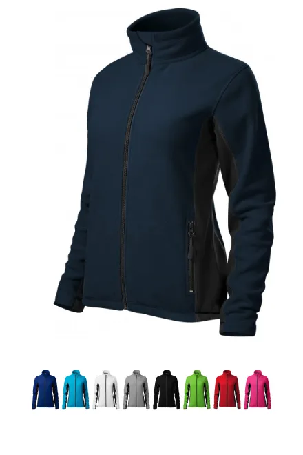 Dames fleece contrast jack, donkerblauw