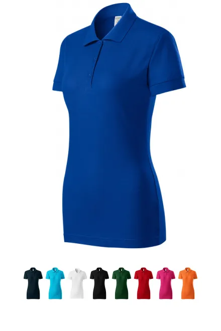 Dames nauwsluitend poloshirt, koningsblauw