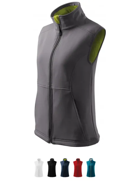 Dames nauwsluitend vest, staal grijs