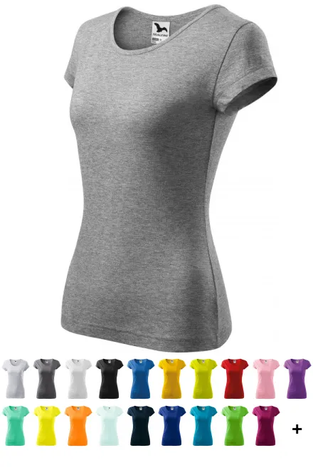 Dames T-shirt met zeer korte mouwen, donkergrijs marmer