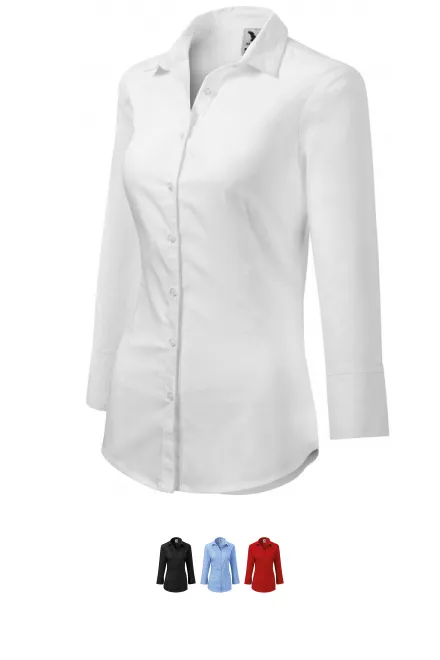 Damesblouse met lange mouwen, witte