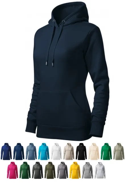 Damessweatshirt met capuchon zonder rits, donkerblauw