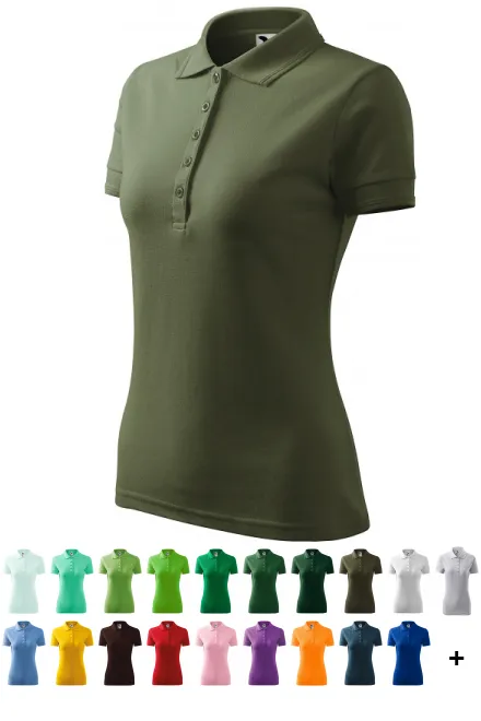 Dāmu elegants polo krekls, khaki