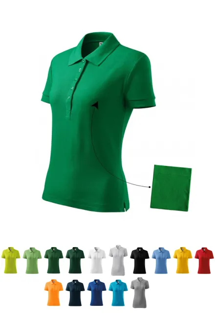 Dāmu vienkāršs polo krekls, zāle zaļa
