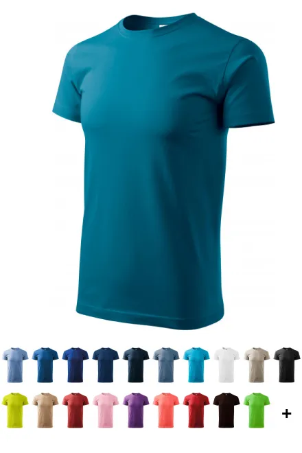 Das einfache T-Shirt der Männer, petrol blue