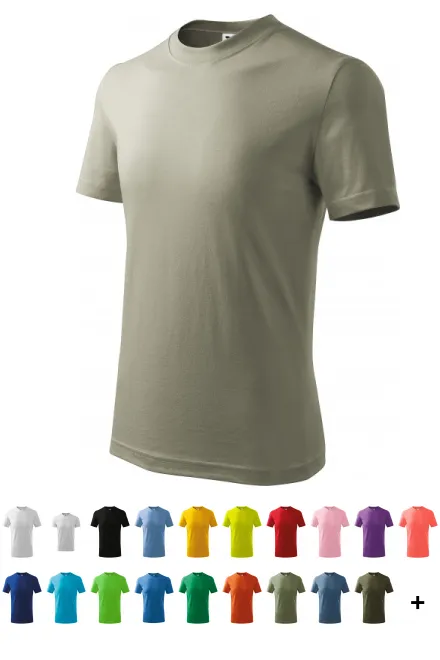 Eenvoudig kinder T-shirt, helder kaki