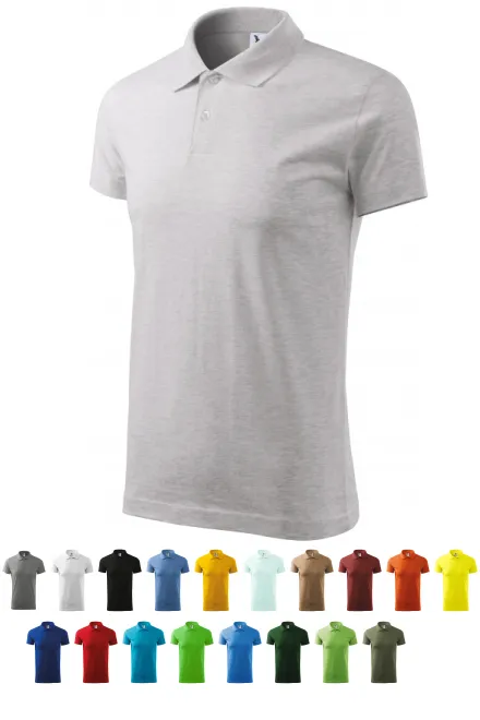 Eenvoudig poloshirt voor heren, lichtgrijs marmer