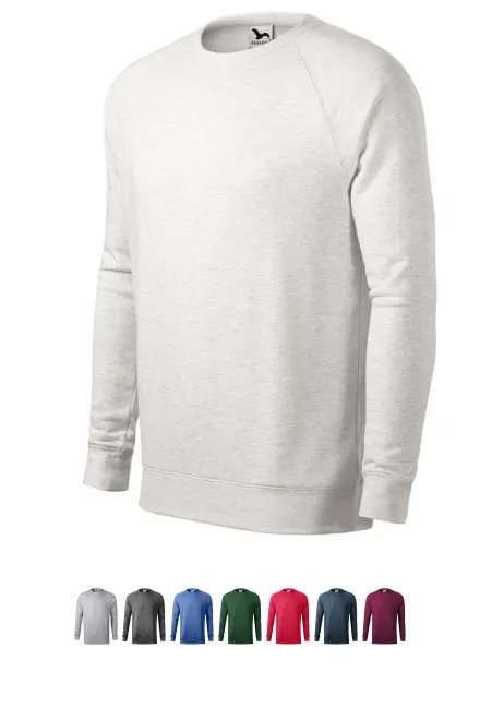 Eenvoudig sweatshirt voor heren, wit marmer