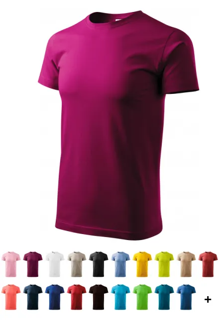 Eenvoudig T-shirt voor heren, fuchsia red