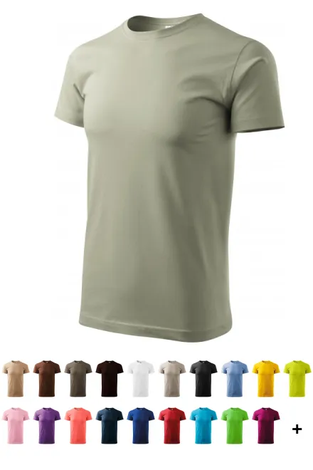 Eenvoudig T-shirt voor heren, helder kaki