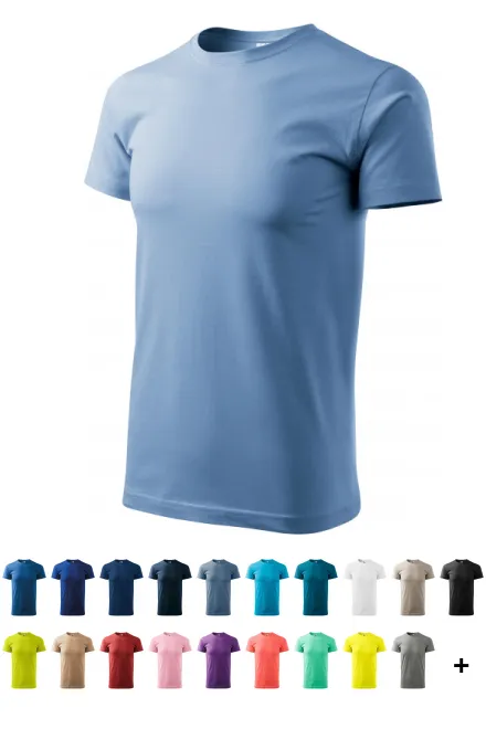 Eenvoudig T-shirt voor heren, hemelsblauw