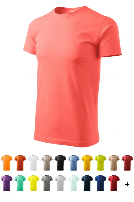Eenvoudig T-shirt voor heren, koraal