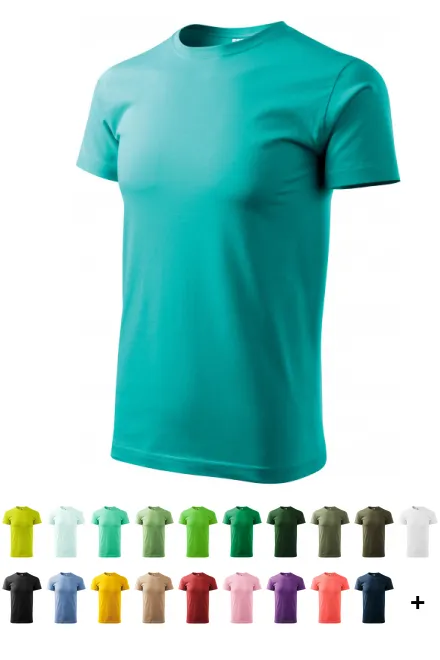 Eenvoudig T-shirt voor heren, smaragdgroen