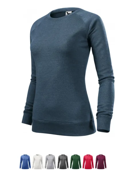 Einfaches Damen-Sweatshirt, dunkler Denim-Marmor
