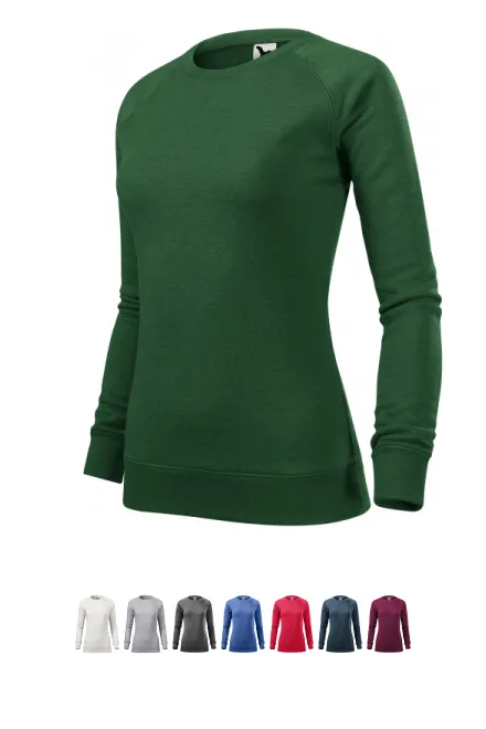 Einfaches Damen-Sweatshirt, flaschengrüner Marmor