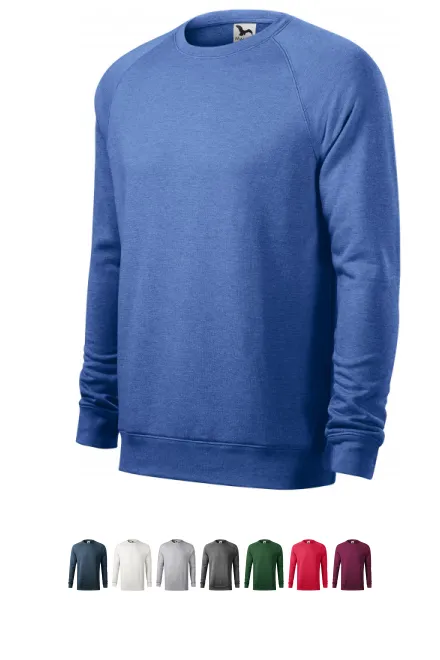 Einfaches Herren-Sweatshirt, blauer Marmor