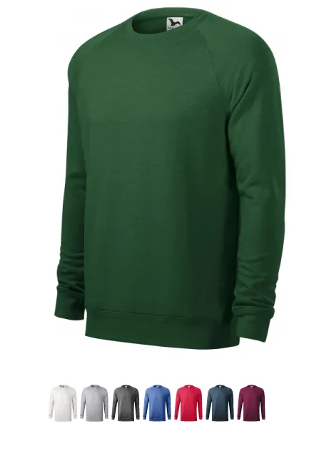 Einfaches Herren-Sweatshirt, flaschengrüner Marmor