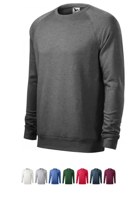 Einfaches Herren-Sweatshirt, schwarzer Marmor