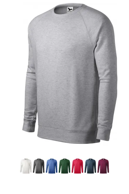 Einfaches Herren-Sweatshirt, Silberner Marmor