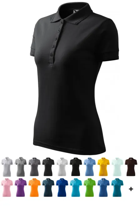 Elegant dames poloshirt, ebbenhout grijs