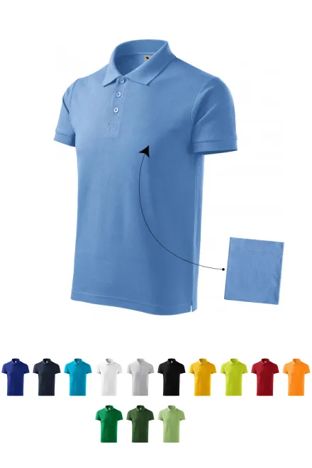 Elegant poloshirt voor heren, hemelsblauw