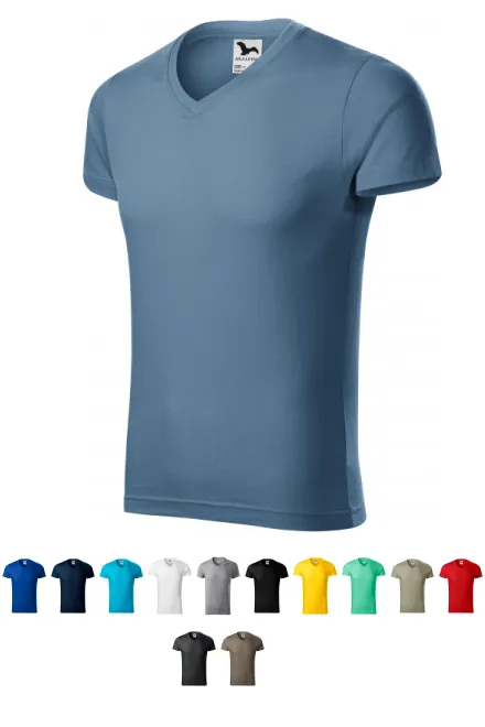 Eng anliegendes Herren-T-Shirt, denim