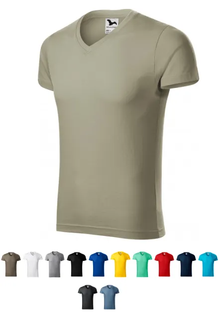 Eng anliegendes Herren-T-Shirt, helles Khaki