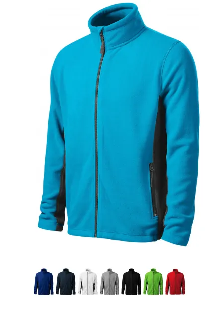 Fleece-Kontrastjacke für Herren, türkis
