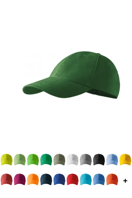 Gorra de 6 paneles, botella verde
