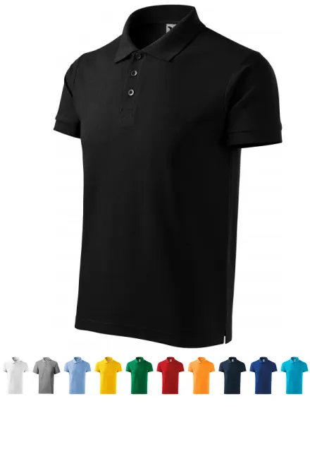 Gröberes Poloshirt für Herren, schwarz
