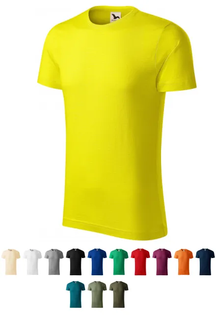 Heren T-shirt, gestructureerd biologisch katoen, citroen geel
