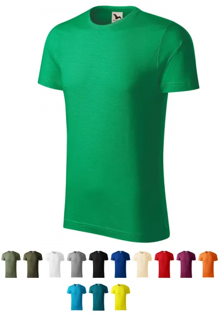Heren T-shirt, gestructureerd biologisch katoen, gras groen