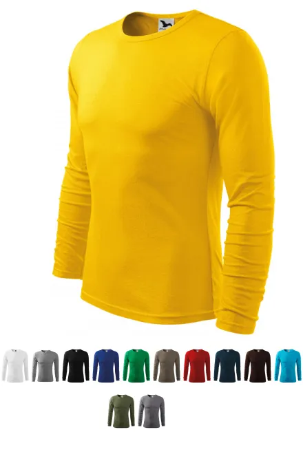 Heren T-shirt met lange mouwen, geel