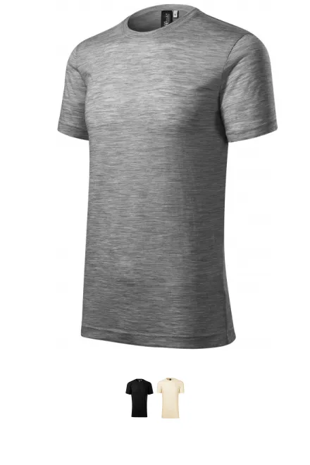 Heren T-shirt van merinowol, donkergrijs marmer