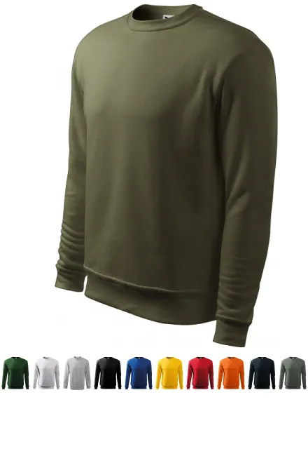 Heren/kinder sweatshirt over het hoofd, zonder capuchon, military