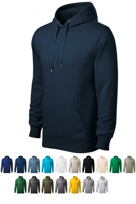 Herensweatshirt met capuchon zonder rits, donkerblauw