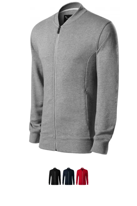 Herensweatshirt met verborgen zakken, donkergrijs marmer