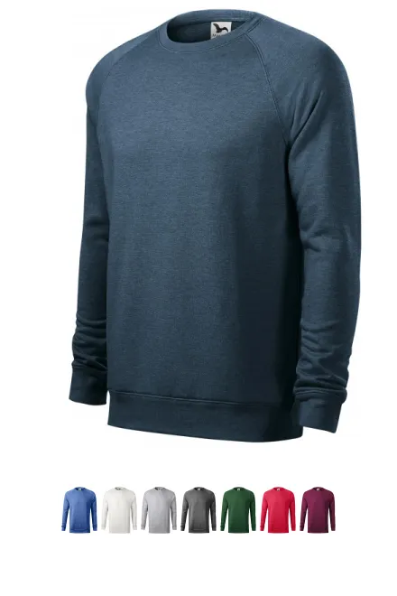 Herre enkel sweatshirt, mørk denim marmor