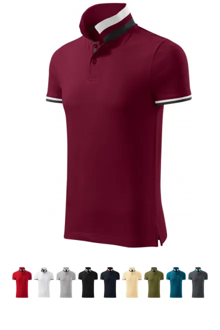Herren Poloshirt mit Stehkragen, garnet