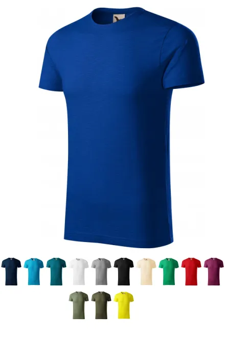 Herren-T-Shirt aus strukturierter Bio-Baumwolle, königsblau