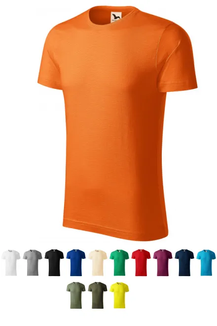 Herren-T-Shirt aus strukturierter Bio-Baumwolle, orange