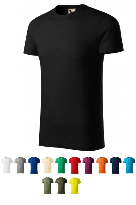 Herren-T-Shirt aus strukturierter Bio-Baumwolle, schwarz