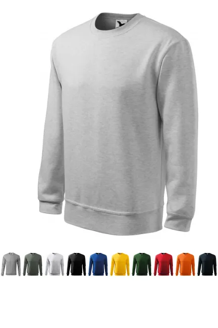 Herren/Kinder Sweatshirt ohne Kapuze, hellgrauer Marmor