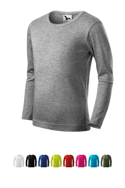 Kinder T-shirt met lange mouwen, donkergrijs marmer