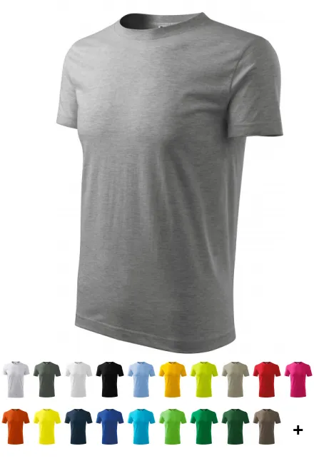 Klassiek T-shirt voor heren, donkergrijs marmer