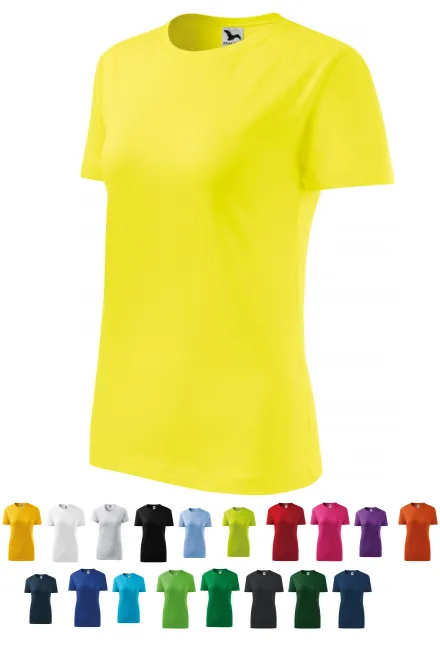 Klassisk T-shirt för damer, citrongul
