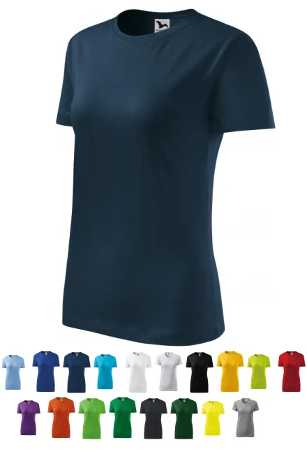 Klassisk T-shirt til damer, mørkeblå