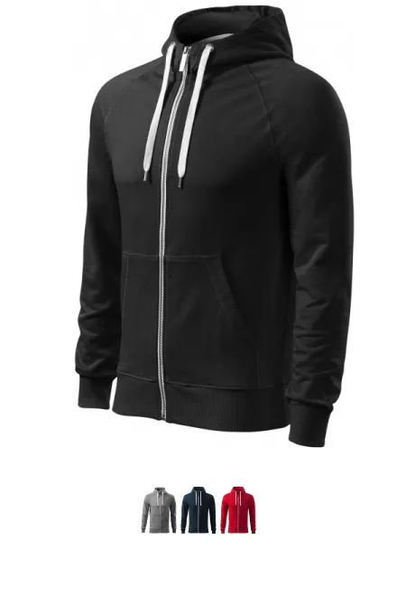 Kontrastiertes Herren-Sweatshirt mit Kapuze, schwarz